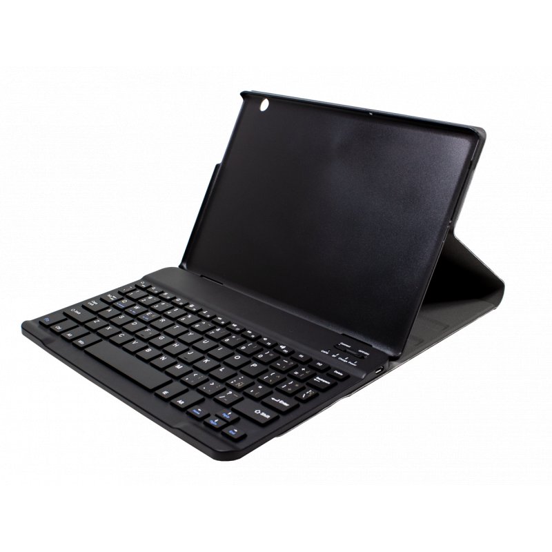 Étui élégant pour Samsung Galaxy Tab A7 T500 / T503 / T505, clavier Bluetooth en similicuir noir lisse, 10,4 pouces