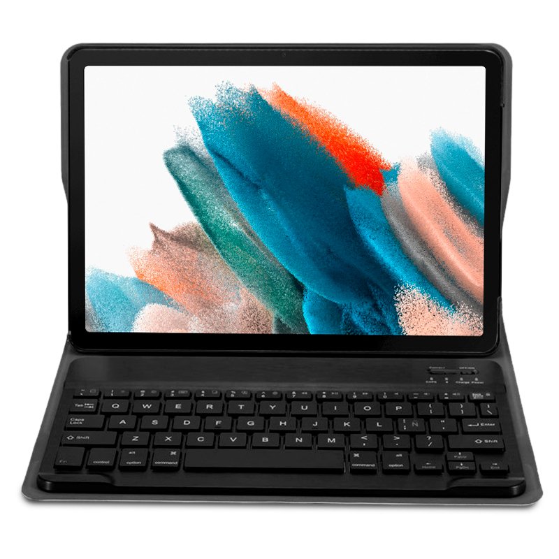 Étui en similicuir avec clavier Bluetooth pour Samsung Galaxy Tab A8 X200/X205, noir, 10,5 pouces