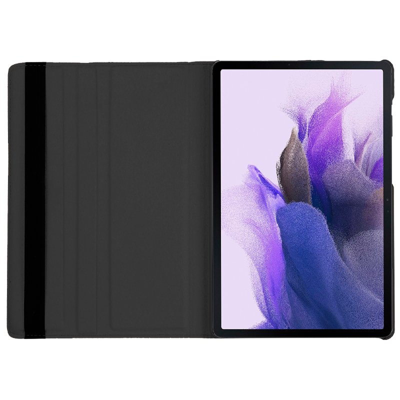 Étui cool en similicuir lisse noir pour Samsung Galaxy Tab S7 FE T736 12,4 pouces
