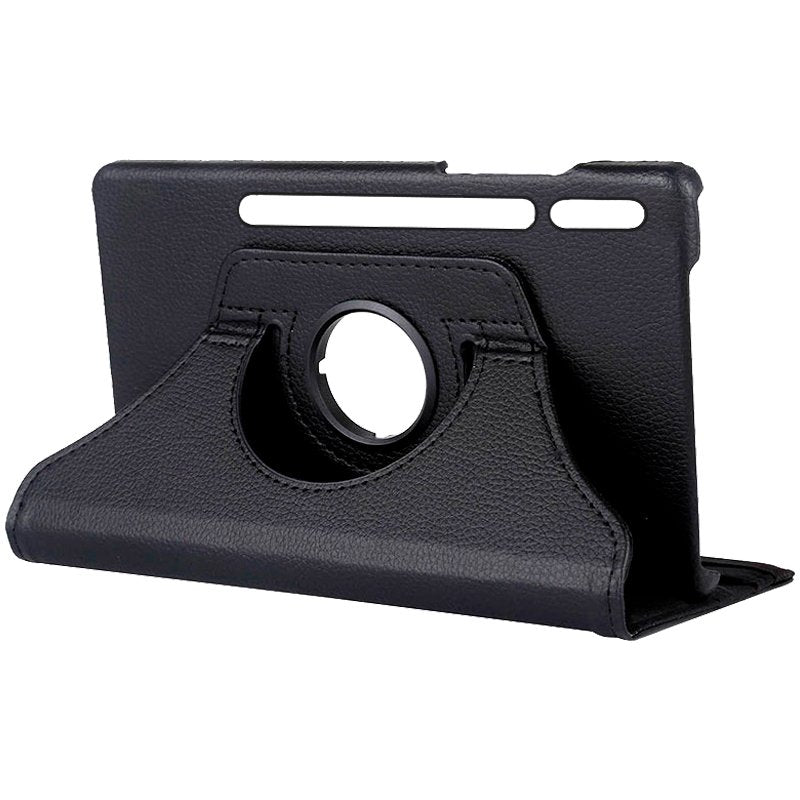Étui cool en similicuir lisse noir pour Samsung Galaxy Tab S7 Plus / Tab S8 Plus 12,4 pouces