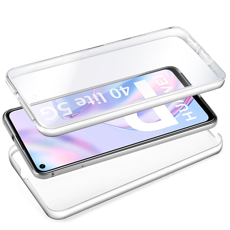Coque 3D en silicone pour Huawei P40 Lite 5G (transparente avant et arrière)