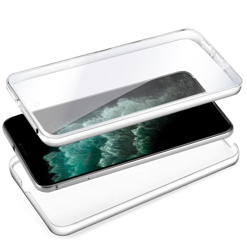 Coque 3D en silicone pour iPhone 11 Pro Max (transparente avant et arrière)