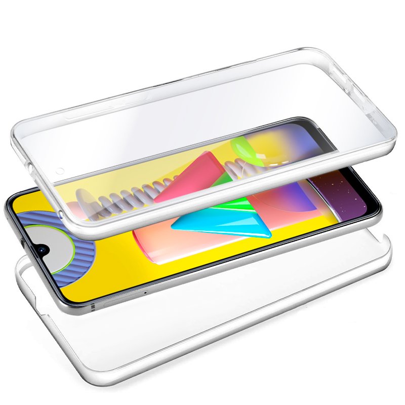 Coque 3D en silicone pour Samsung M315 et Galaxy M31 (transparente avant et arrière)