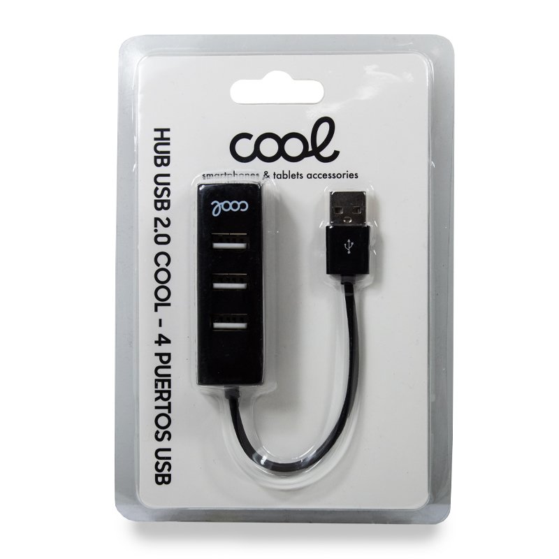 Hub USB 2.0 universel COOL 4 ports USB Noir