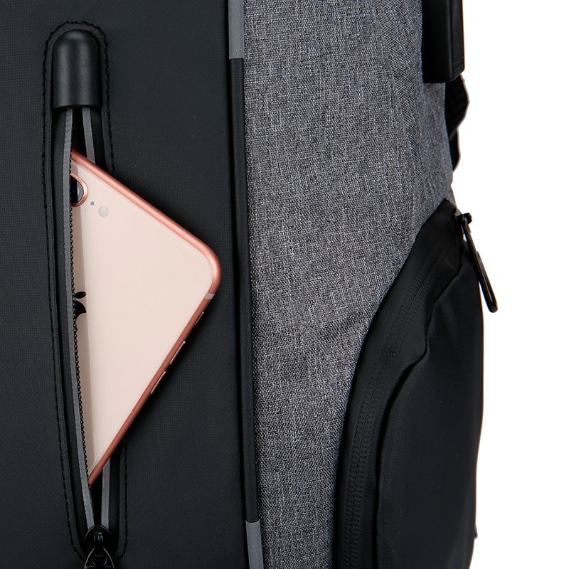 Sac à dos Cool Report pour ordinateur portable 15-16 pouces, noir et gris