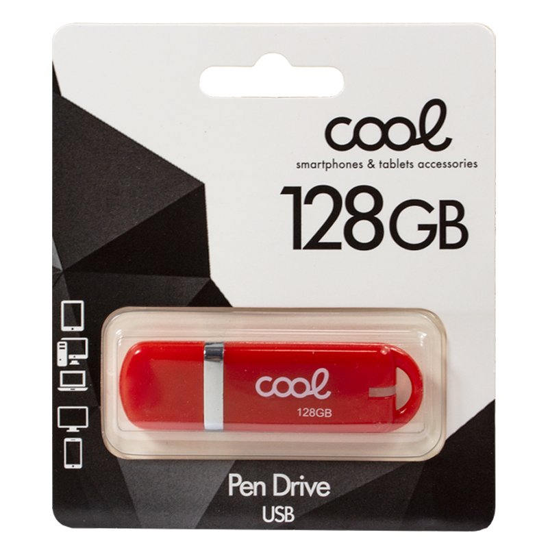 Clé USB 128 Go 2.0 COOL Cover Rouge