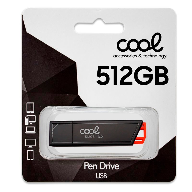 Clé USB 512 Go 3.0 COOL Lancer Rouge