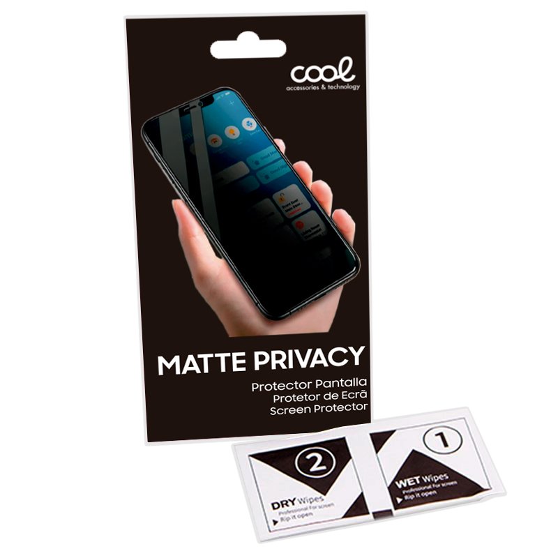 Protector Pantalla Matte Privacy COOL para iPhone 13 / 13 Pro / 14 / 16e