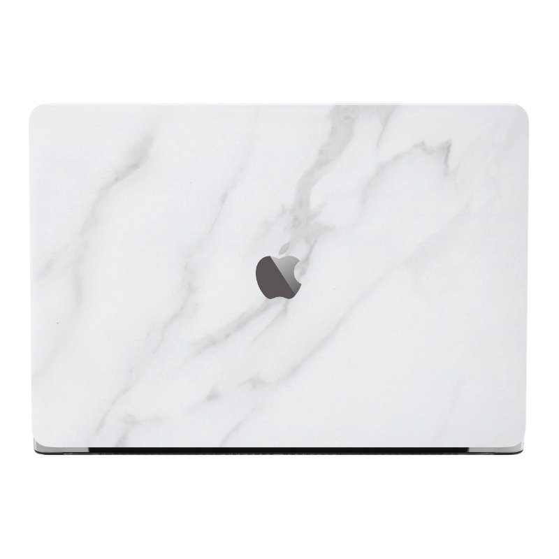 Protection arrière colorée en vinyle pour ordinateur portable Devia 15 pouces, marbre blanc