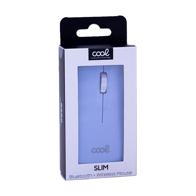 Souris sans fil 2-en-1 silencieuse et fine (Bluetooth + adaptateur USB) Bleu clair