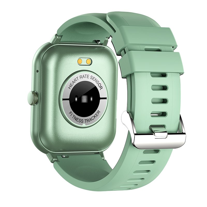 Montre connectée COOL en silicone vert forêt (appels, santé, sport)