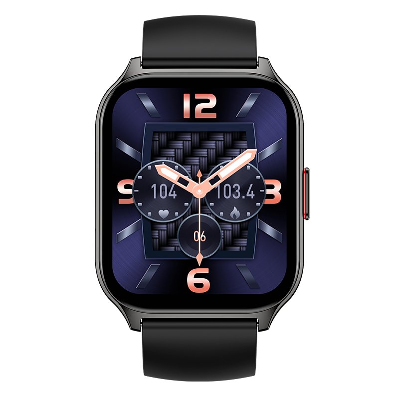 Montre connectée COOL Nova en silicone noir (appels, santé, sport)