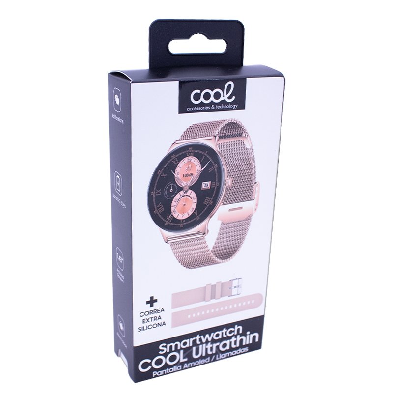 Montre connectée Cool Ultrafine + 2 bracelets (Amoled, appels, Ultrafine) Rose