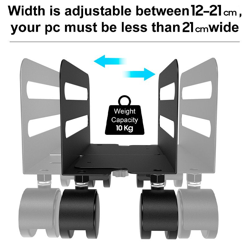 Support universel pour tour de processeur en métal (12 cm - 21 cm)