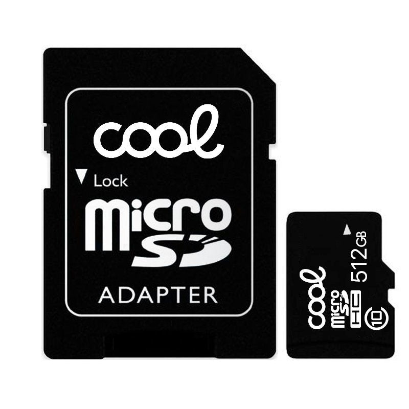 Carte mémoire Micro SD avec adaptateur x512 Go COOL (Classe 10)