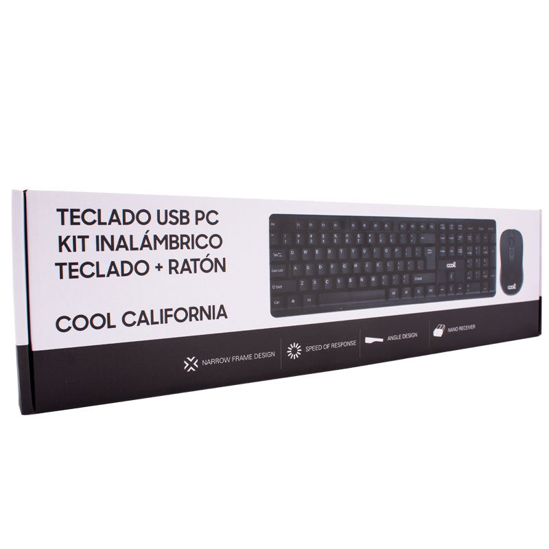 Kit clavier USB sans fil espagnol pour PC + souris Cool California