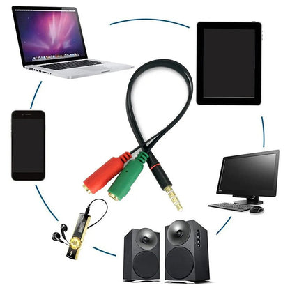 Adaptateur double entrée vers prise auxiliaire 3,5 mm COOL universel