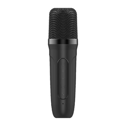 Enceinte Bluetooth universelle 6 W, mini karaoké + 1 microphone, noire