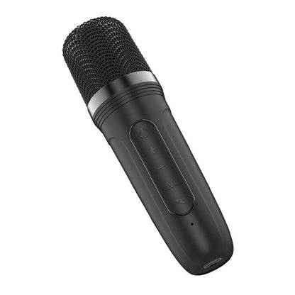 Enceinte Bluetooth universelle 6 W, mini karaoké + 1 microphone, noire