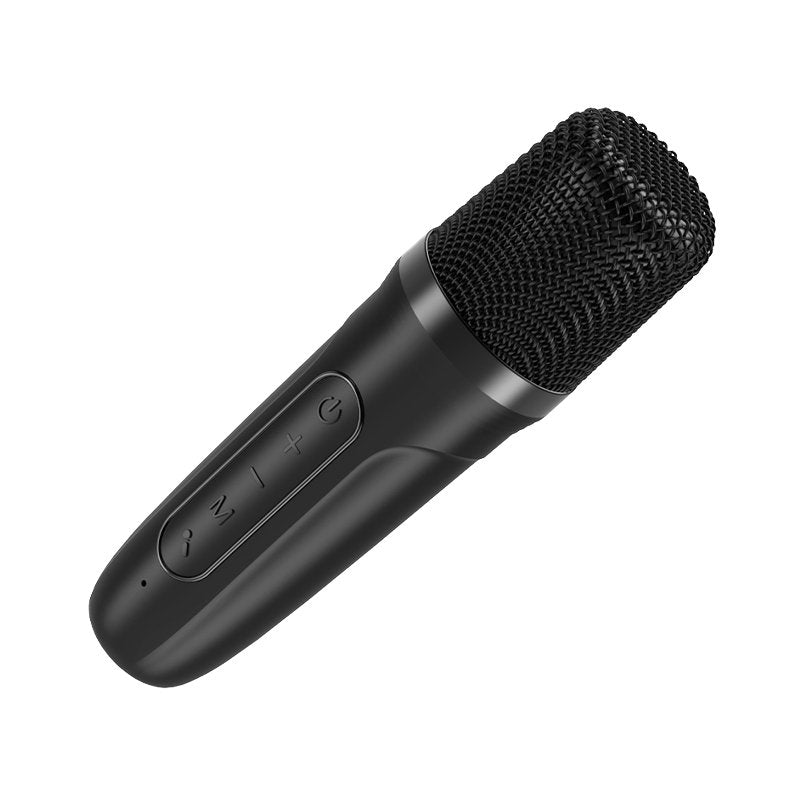 Enceinte Bluetooth universelle 6 W, mini karaoké + 1 microphone, noire