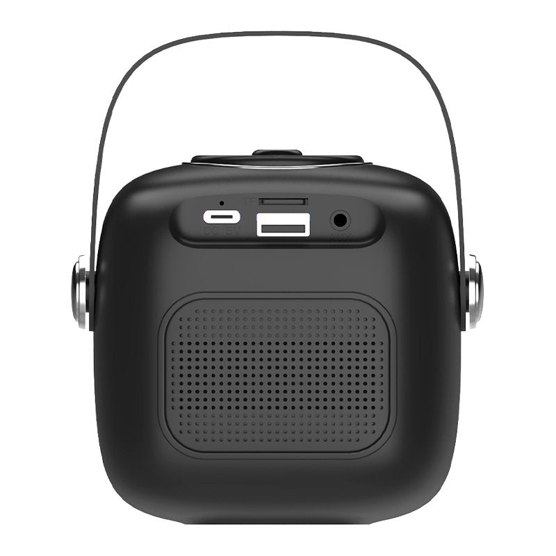 Enceinte Bluetooth universelle 6 W, mini karaoké + 1 microphone, noire
