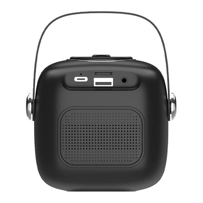 Enceinte Bluetooth universelle 6 W, mini karaoké + 1 microphone, noire