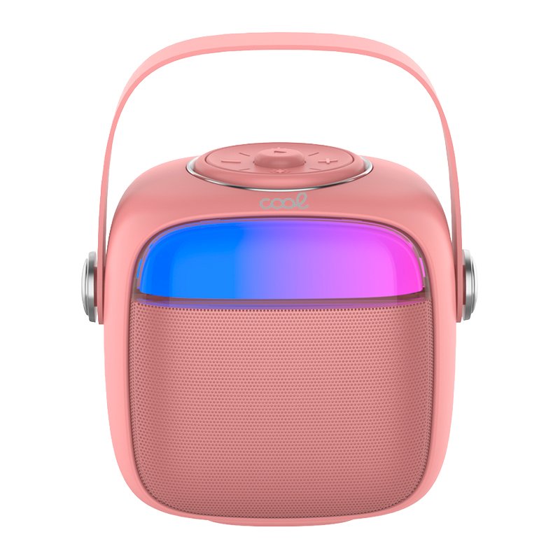 Enceinte Bluetooth universelle 6 W, mini karaoké + 1 microphone, rose