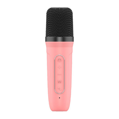 Enceinte Bluetooth universelle 6 W, mini karaoké + 1 microphone, rose