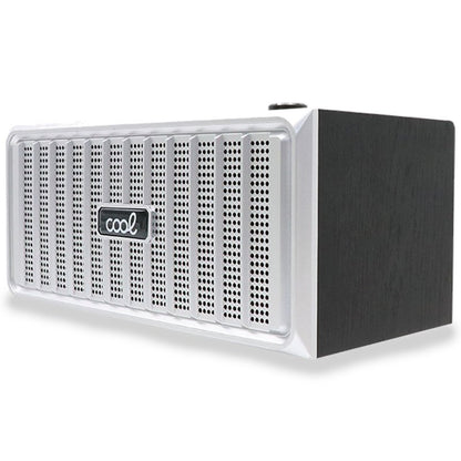 Enceinte Bluetooth universelle de marque COOL Retro (20 W) Noir Bois Façade argentée