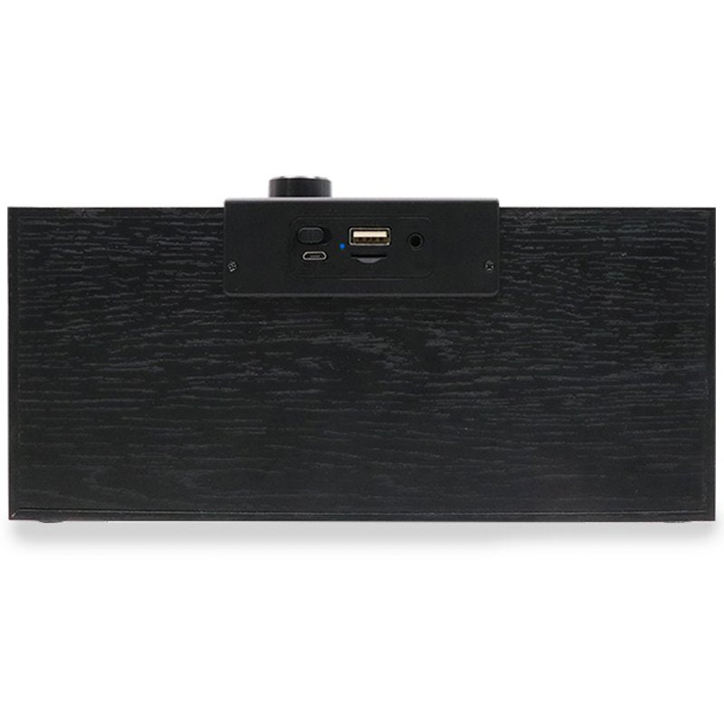 Enceinte Bluetooth universelle de marque COOL Retro (20 W) Noir Bois Façade argentée
