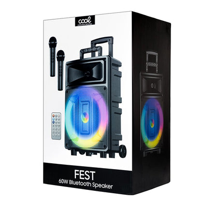 Enceinte musicale Bluetooth universelle (2 microphones + télécommande) COOL Fest 60 W