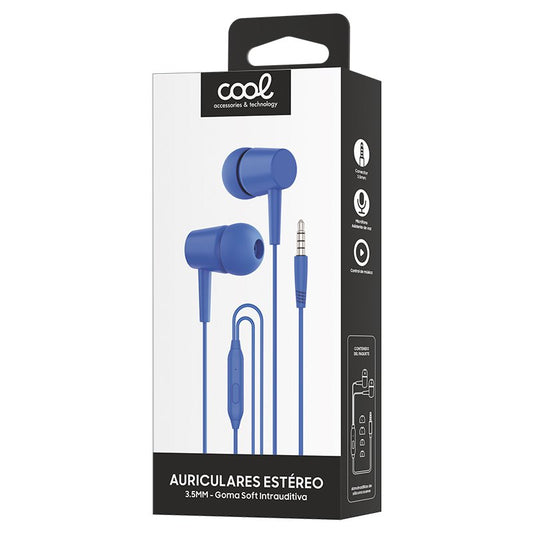 Casque stéréo COOL Bear 3,5 mm avec microphone bleu