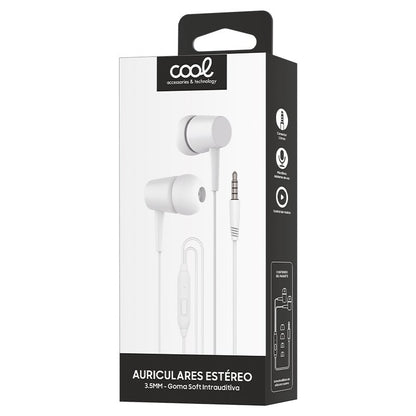 Casque stéréo COOL Bear 3,5 mm avec microphone blanc