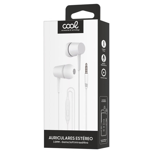 Casque stéréo COOL Bear 3,5 mm avec microphone blanc
