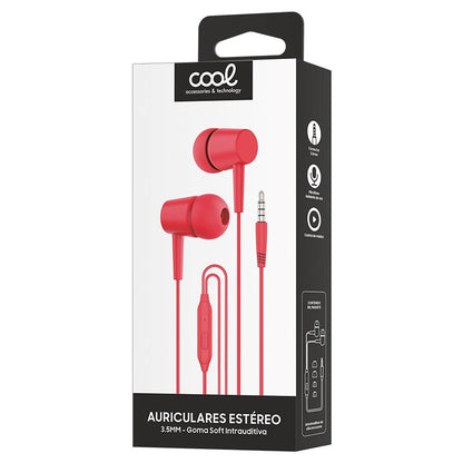 Casque stéréo COOL Bear 3,5 mm avec microphone rouge