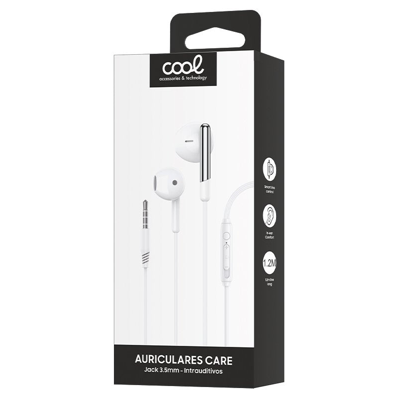 Casque stéréo 3,5 mm avec microphone COOL Care, blanc