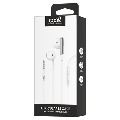 Casque stéréo 3,5 mm avec microphone COOL Care, blanc