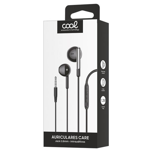 Casque stéréo 3,5 mm avec microphone COOL Care, noir