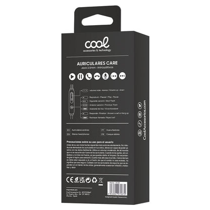 Casque stéréo 3,5 mm avec microphone COOL Care, noir