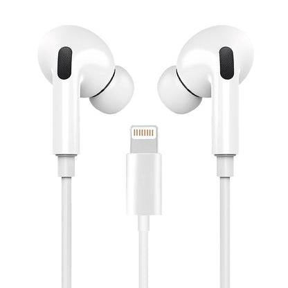 Casque stéréo blanc Cool avec microphone pour iPhone - Caoutchouc intra-auriculaire (Bluetooth Lightning)