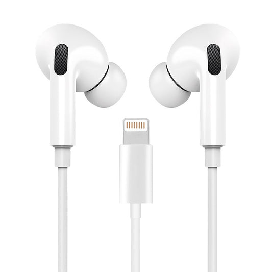 Casque stéréo blanc Cool avec microphone pour iPhone - Caoutchouc intra-auriculaire (Bluetooth Lightning)