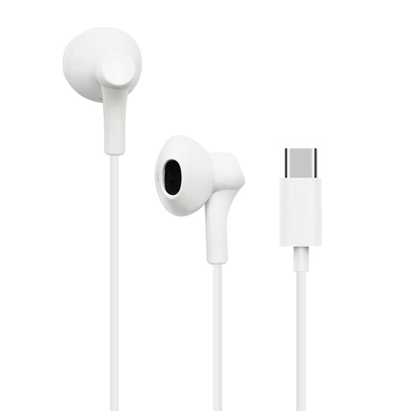 Écouteurs stéréo Type-C avec microphone (numériques) Blanc
