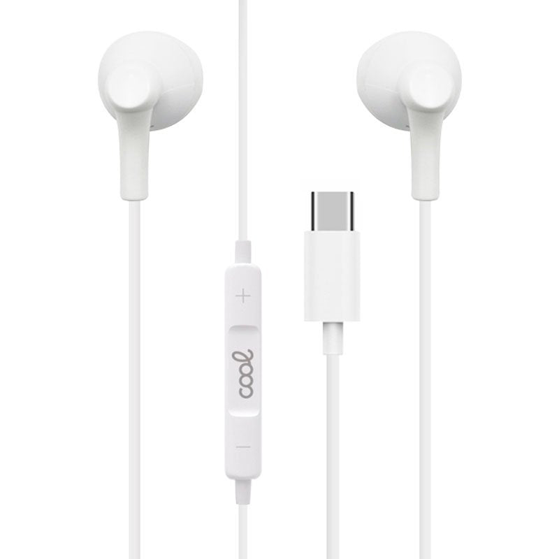 Écouteurs stéréo Type-C avec microphone (numériques) Blanc