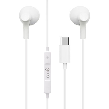 Écouteurs stéréo Type-C avec microphone (numériques) Blanc
