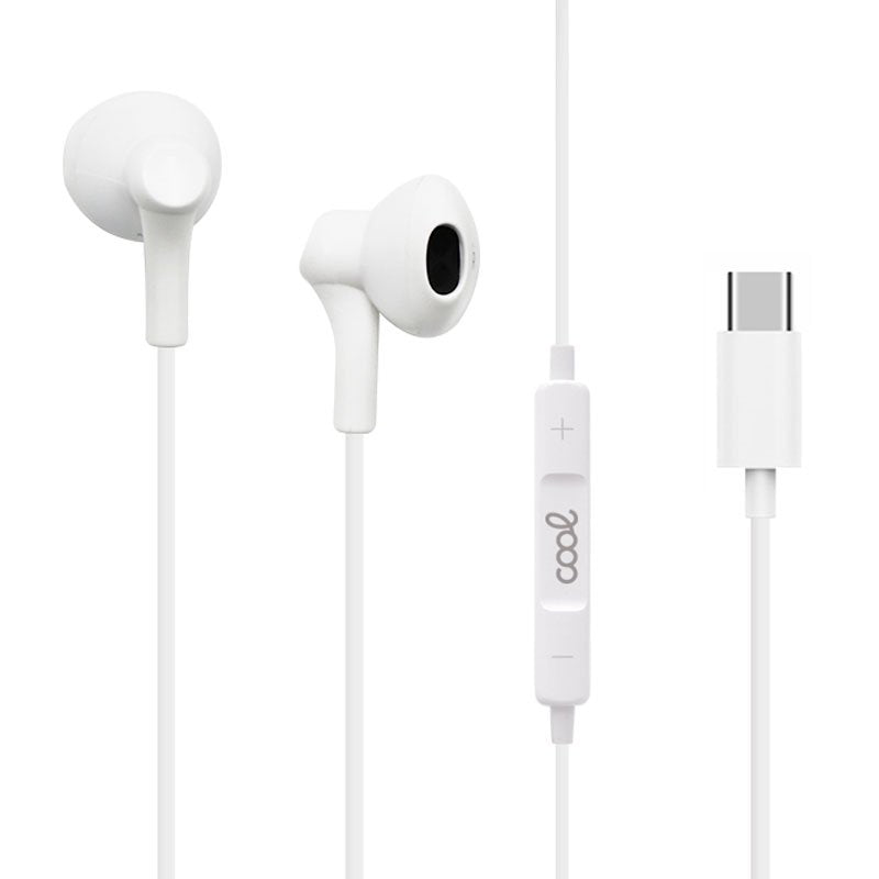 Écouteurs stéréo Type-C avec microphone (numériques) Blanc