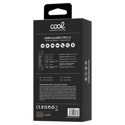 Écouteurs stéréo Type-C avec microphone (métal) Argent