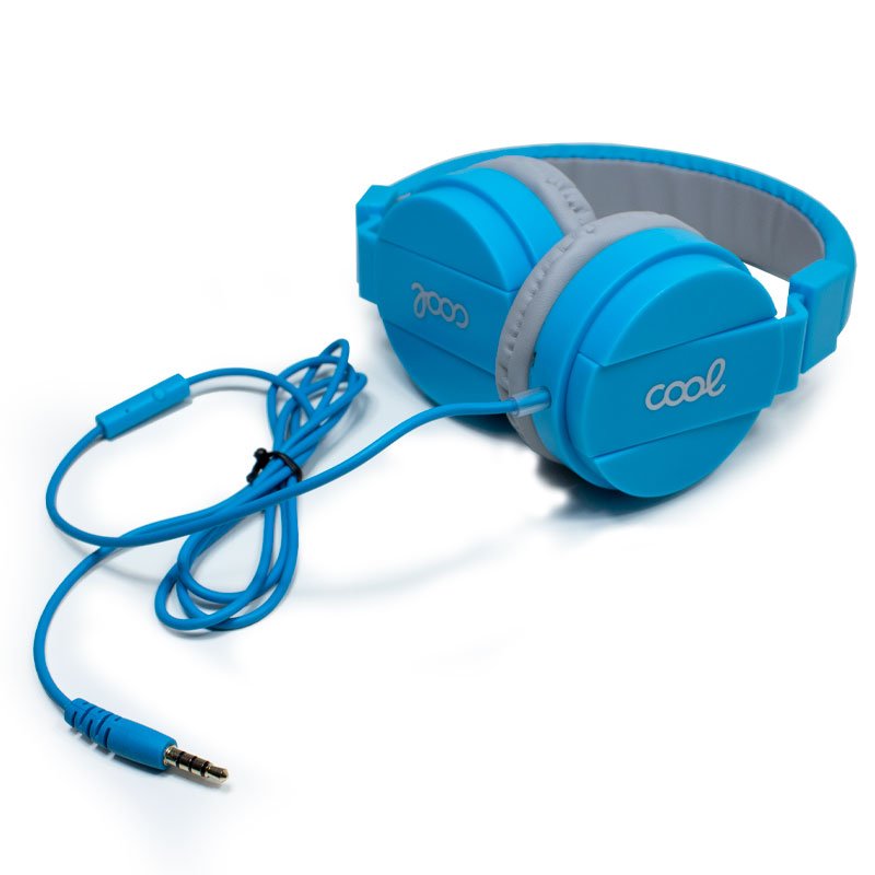 Casque audio COOL Toronto avec prise jack 3,5 mm et microphone, bleu