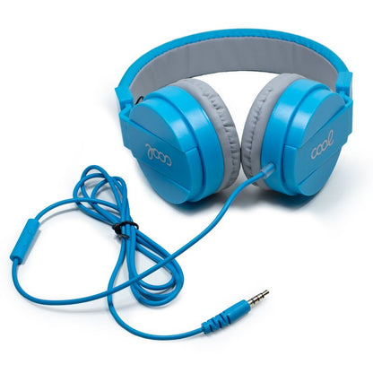 Casque audio COOL Toronto avec prise jack 3,5 mm et microphone, bleu