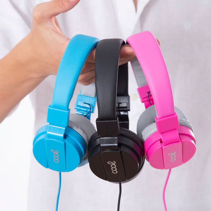 Casque audio COOL Toronto avec prise jack 3,5 mm et microphone, bleu