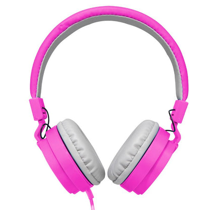 Casque audio COOL Toronto avec prise jack 3,5 mm et microphone, rose